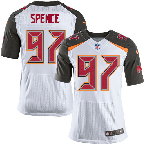 Men's Elite Akeem Spence Nike Jersey White Road - #97 NFL Tampa Bay Buccaneers